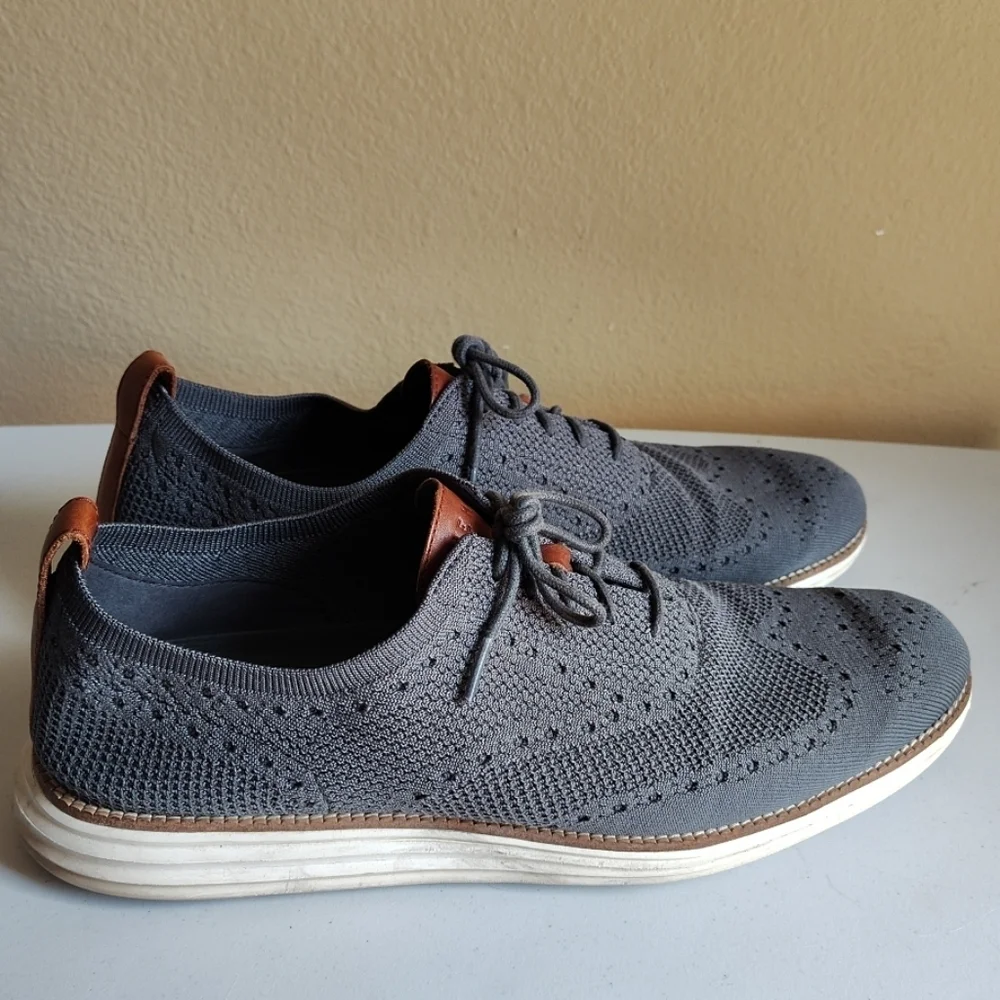 Cole Haan Original Zero Grand Gray Stitchlite Wingtip Oxford Men's Sz 13 Casual